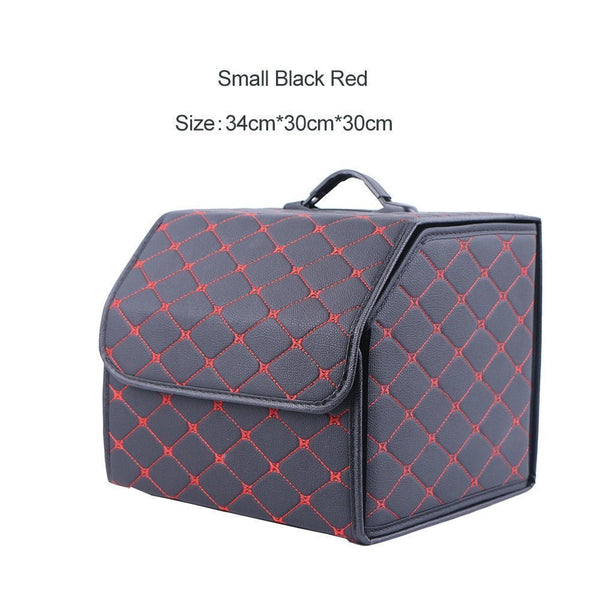 Leather Car Trunk Organizer Box – Large Capacity Folding Storage Bag - Adistore