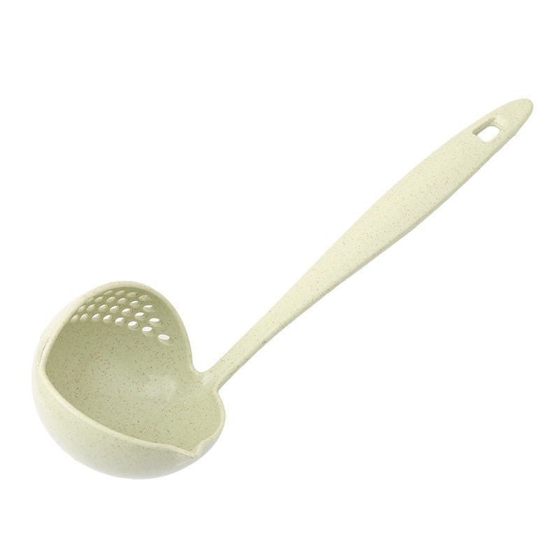 Creative 2-in-1 Wheatgrass Kitchen Spoon & Colander – Long Handle Tool - Adistore