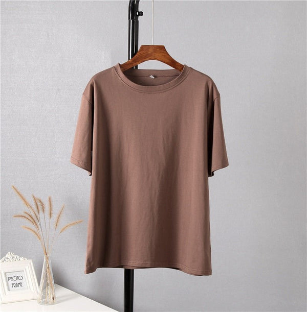 Hirsionsan Women’s Cotton Oversized T-Shirt – Loose Short Sleeve Tee - Adistore