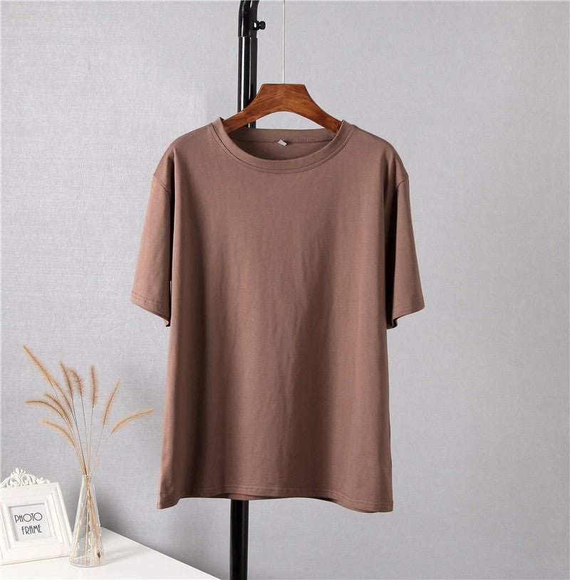Hirsionsan Women’s Cotton Oversized T-Shirt – Loose Short Sleeve Tee - Adistore