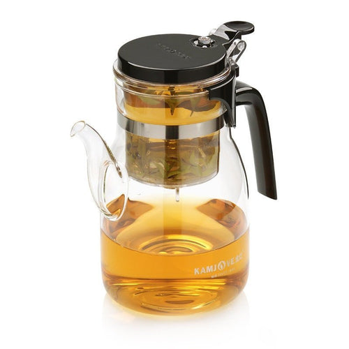 900ml Filter Glass Tea Cup – Elegant Clear Teapot with Infuser - Adistore