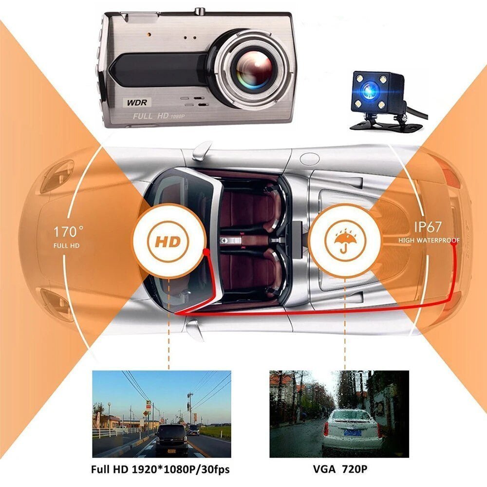 Car DVR 4.0 HD 1080P WiFi Dash Cam - Rear View Camera - Auto Parking Monitor