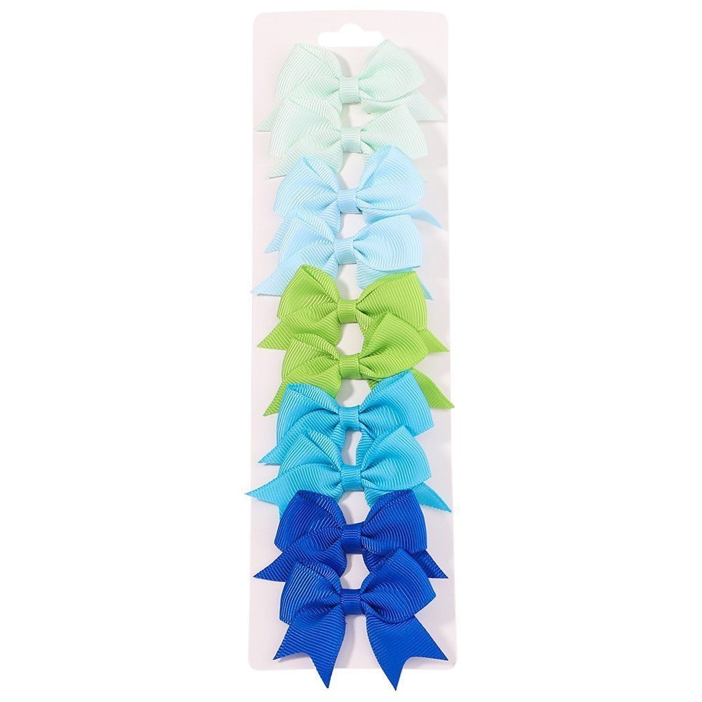 10Pcs Baby Girl Handmade Ribbon Bow Hair Clips – Soft & Stylish Set - Adistore