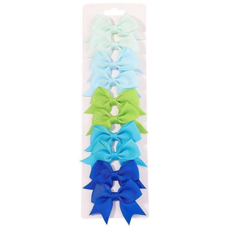 10Pcs Baby Girl Handmade Ribbon Bow Hair Clips – Soft & Stylish Set - Adistore