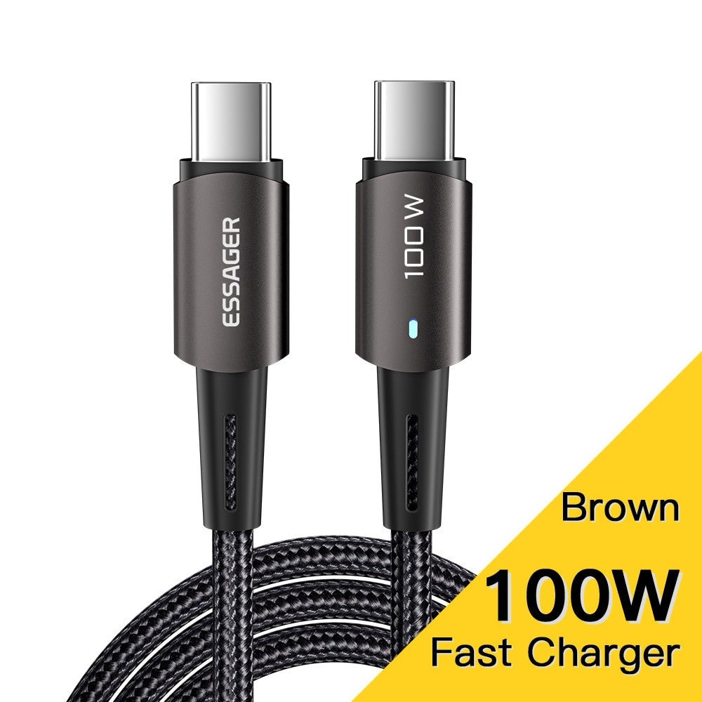Essager Type C to C Fast Charging Cable – 100W for Phones, iPad, MacBook - Adistore