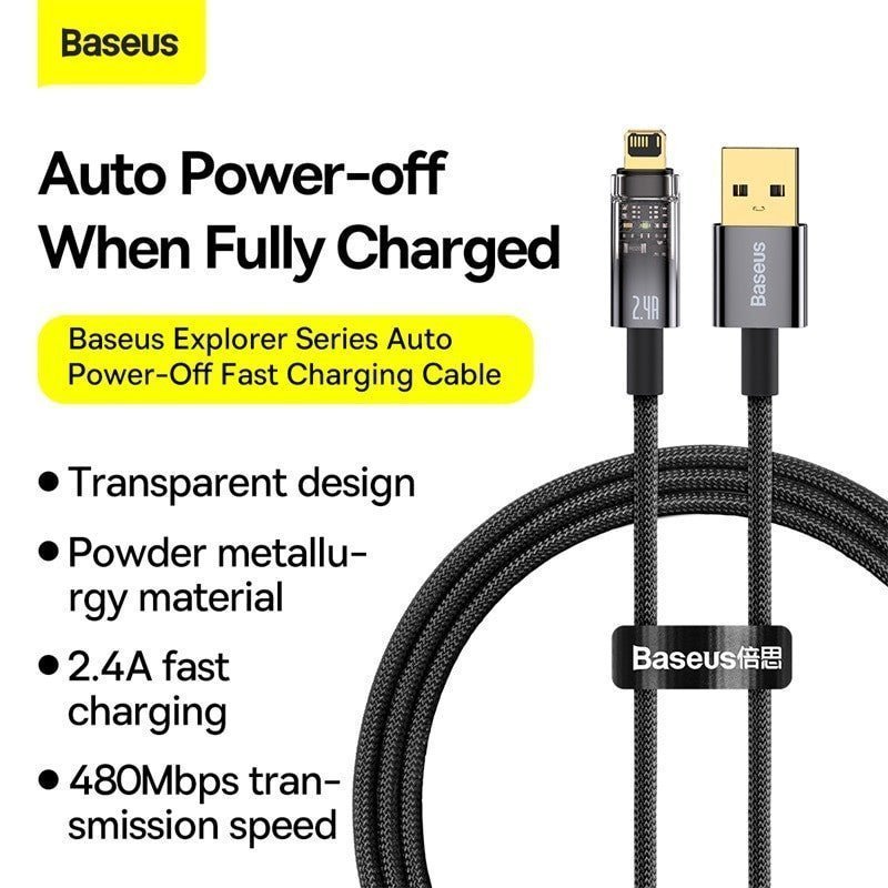 Baseus USB Fast Charging Cord For iPhone 13 12 11 Pro Max, iPad.