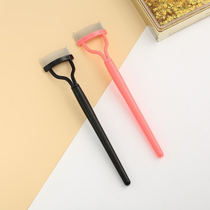 Foldable Metal Eyelash Curler and Lash Separator Brush – Compact Beauty Tool for Clump-Free Lashes