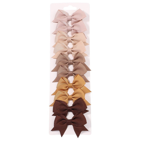 10Pcs Baby Girl Handmade Ribbon Bow Hair Clips – Soft & Stylish Set - Adistore