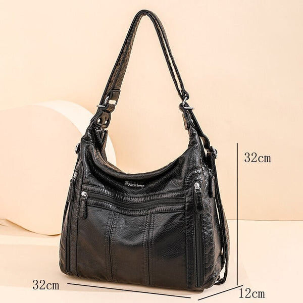 Annmouler PU Leather Women’s Large Capacity Multifunction Handbag - Adistore