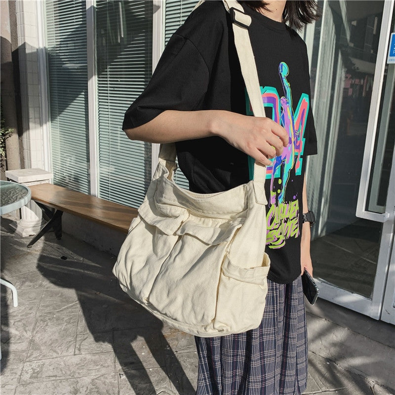 Women’s School Messenger Bag – Large Capacity Solid Designer Tote - Adistore