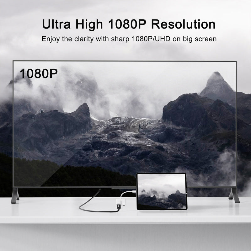 Lightning to HDMI AV Adapter – iPhone to TV/Projector Screen Connector - Adistore