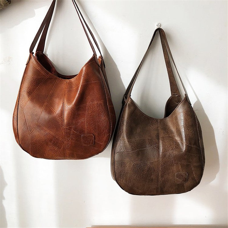 Vintage PU Leather Boston Small Handbag – Crossbody Travel Purse - Adistore