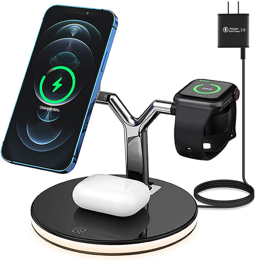 3in1 Magnetic Fast Wireless Charging Station for iPhone 12 & Apple Watch - Adistore
