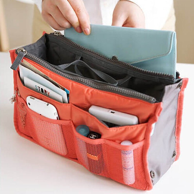 Women’s Nylon Makeup Organiser Tote – Travel Insert Handbag Purse