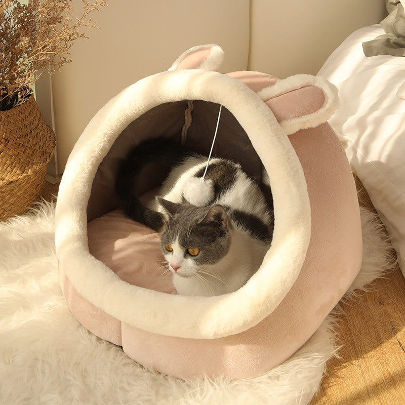 Warm & Cozy Pet Basket – Washable Bed for Small Dogs & Cats - Adistore