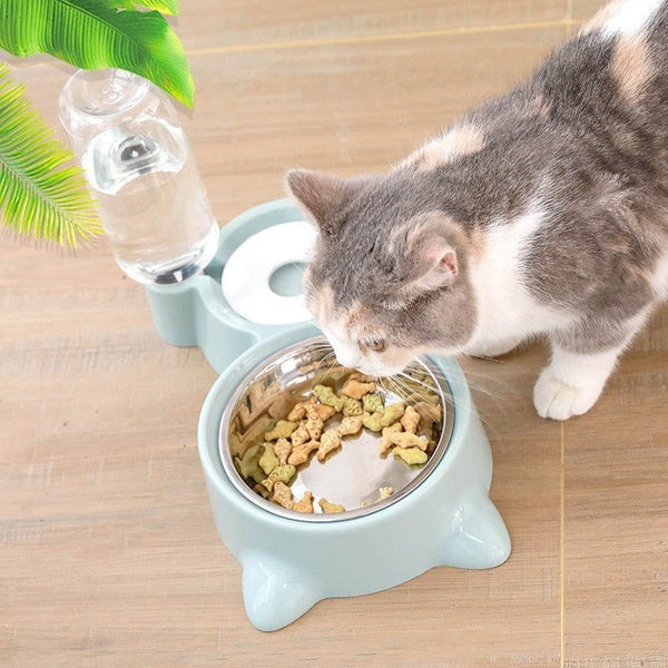 Blue Automatic Dog/Cat Feeder & Water Dispenser – Pet Food Container - Adistore