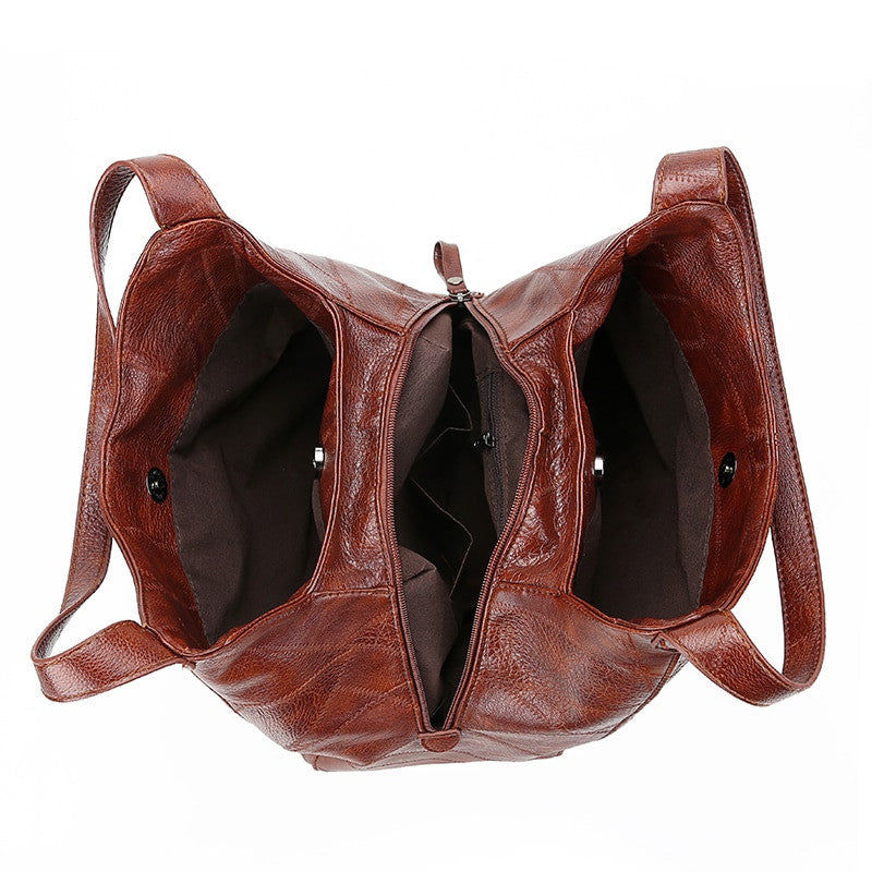 Vintage PU Leather Boston Small Handbag – Crossbody Travel Purse - Adistore