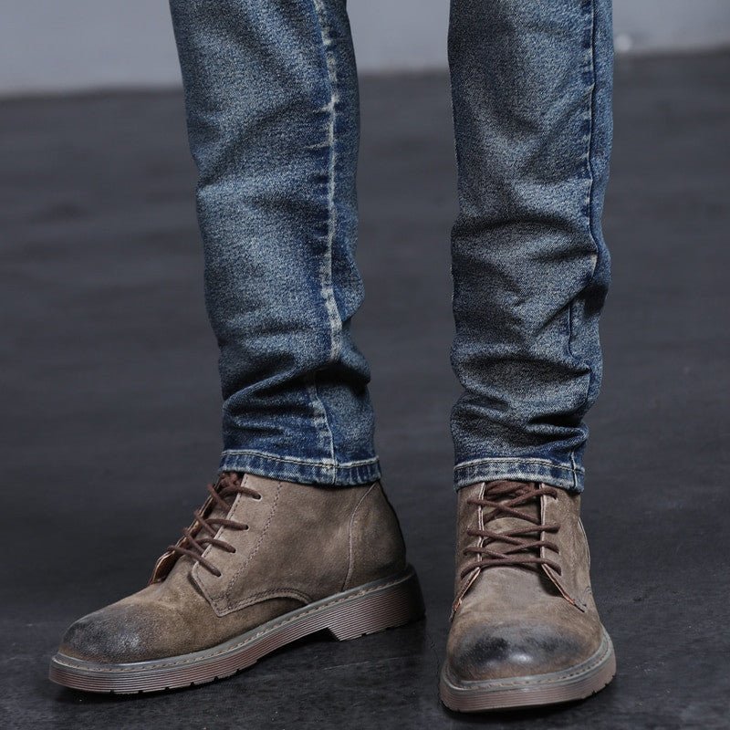 Vintage Blue Men's Jeans – Elastic Fit Spring Summer Denim Pants - Adistore