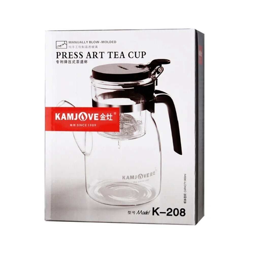 Filter glass tea cup 900ml - Elegant tea pot.