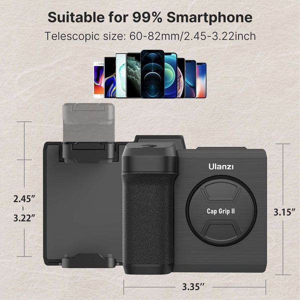 Ulanzi CapGrip II – Smartphone Handheld Bluetooth Remote Selfie Booster - Adistore