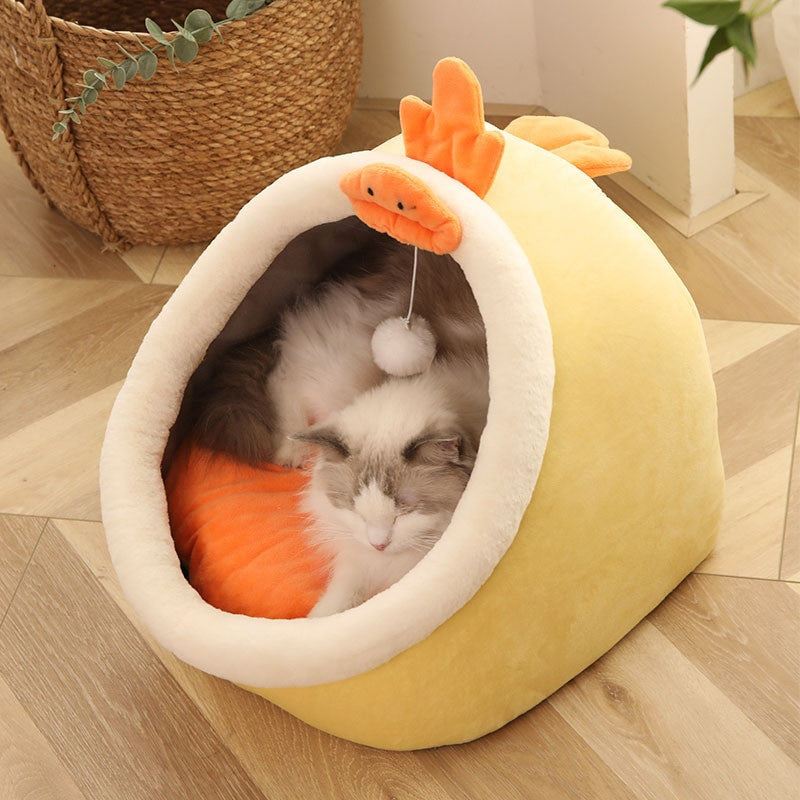 Warm & Cozy Pet Basket – Washable Bed for Small Dogs & Cats - Adistore