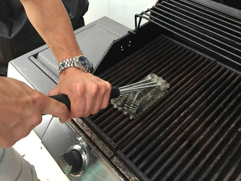 18-Inch BBQ Grill Cleaning Brush – 3-in-1 Stainless Steel Bristles - Adistore