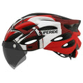 SUPERIDE Cycling Helmet with Rear Light, Goggles & Visor – Unisex - Adistore