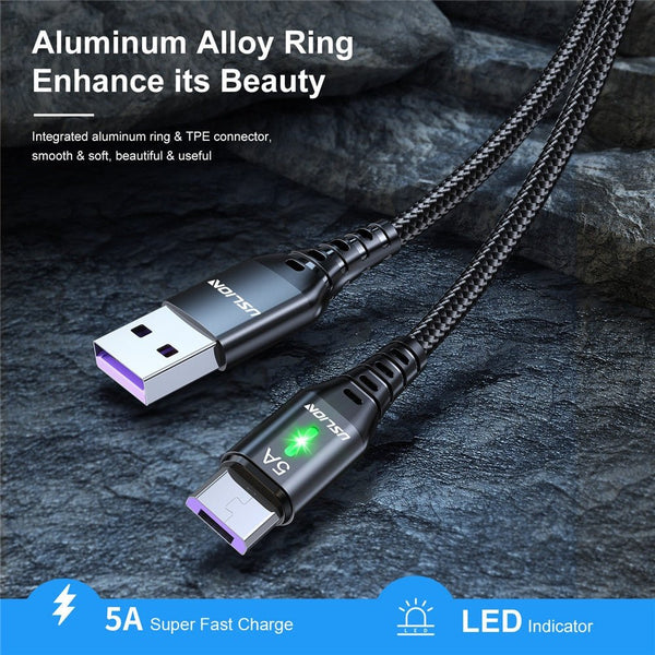 USLION 5A USB Type C Cable – Fast Charging & Data Transfer Cord