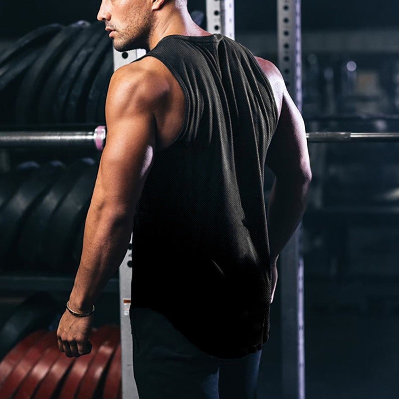 New Summer Workout Gym Mesh Tank Top Men Fitness Casual, Quick Dry Vest.