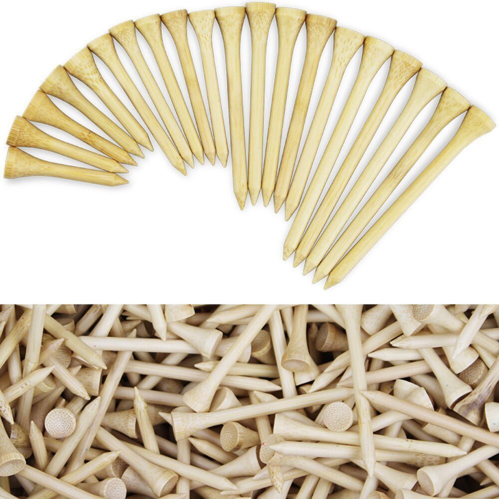 100x Golf Bamboo Tees – 4 Sizes | Eco-Friendly Wooden Golf Ball Holder - Adistore