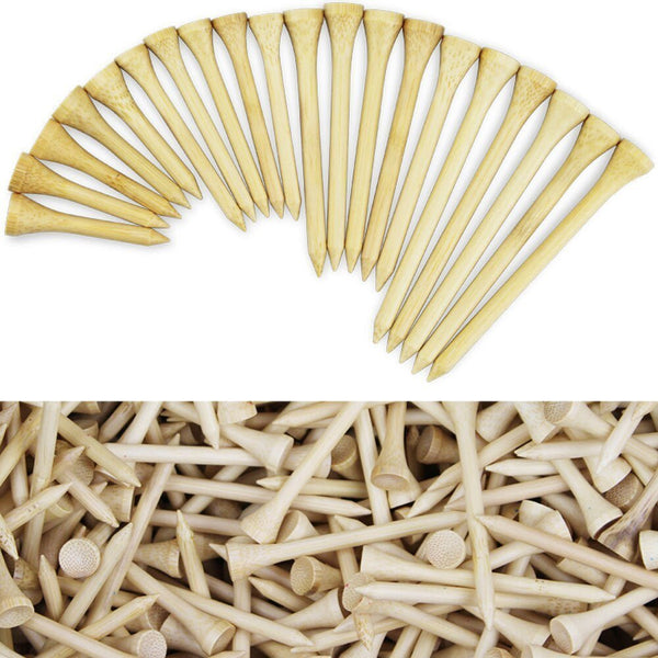 100x Golf Bamboo Tees – 4 Sizes | Eco-Friendly Wooden Golf Ball Holder - Adistore