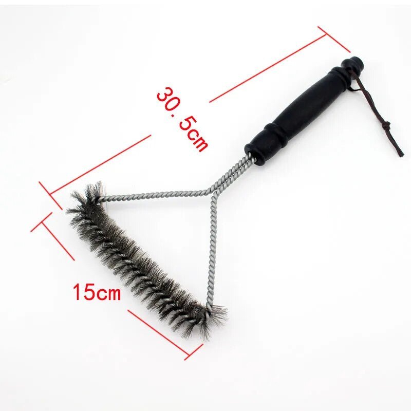 18-inch Grill Cleaning Brush - 3 Stainless Steel Brushes In 1.