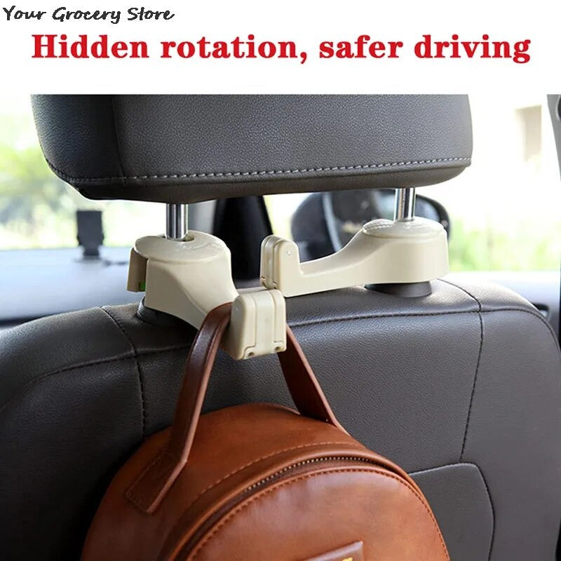 Universal Car Headrest Hooks With Phone Holder Backseat.