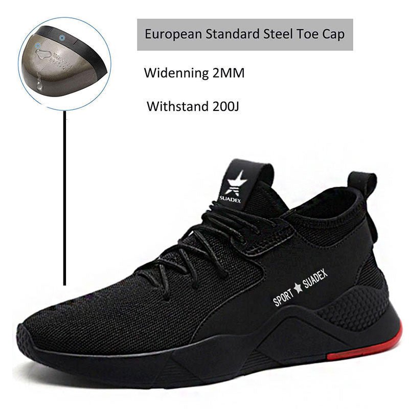 SUADEX Men Work Safety Shoes Steel Toe Cap Anti-Smashing Puncture Proof.