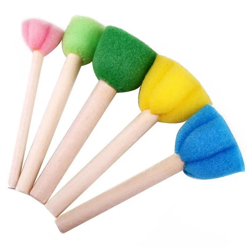 30 Pcs Kids Children Early Learning Painting Foam Sponge Brush Tools Kit