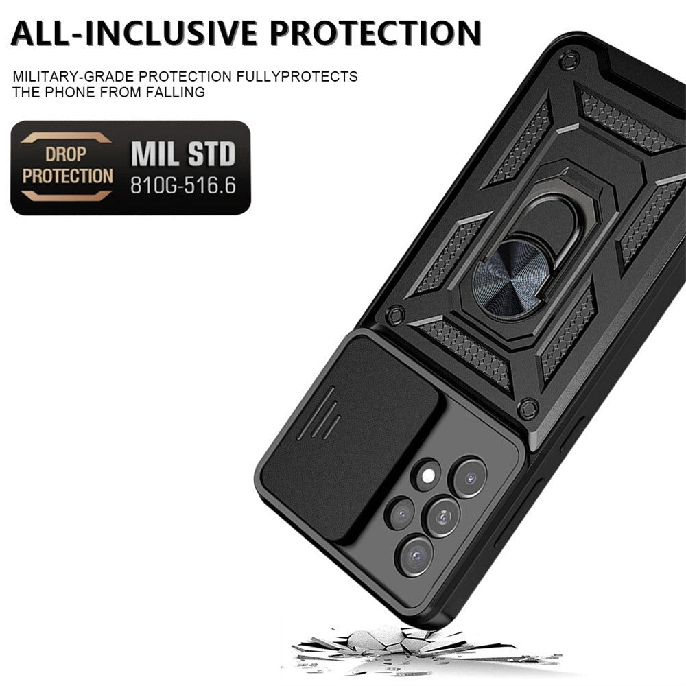 For Samsung A53 5G Case Ring Stand-Anti-fall Camera Protection Cover.