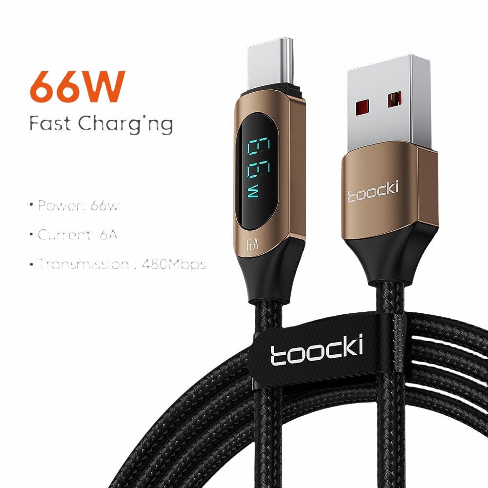 Toocki Type C to C Cable - Fast Charging for Xiaomi POCO F3, Realme, MacBook, iPad, High-Speed Data Transfer.