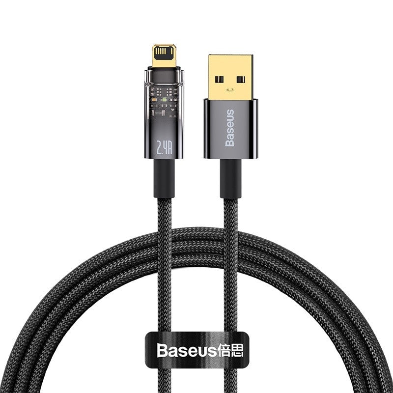 Baseus USB Fast Charging Cord for iPhone 13/12/11 Pro Max and iPad - Auto Power-Off Feature, High-Speed Charging