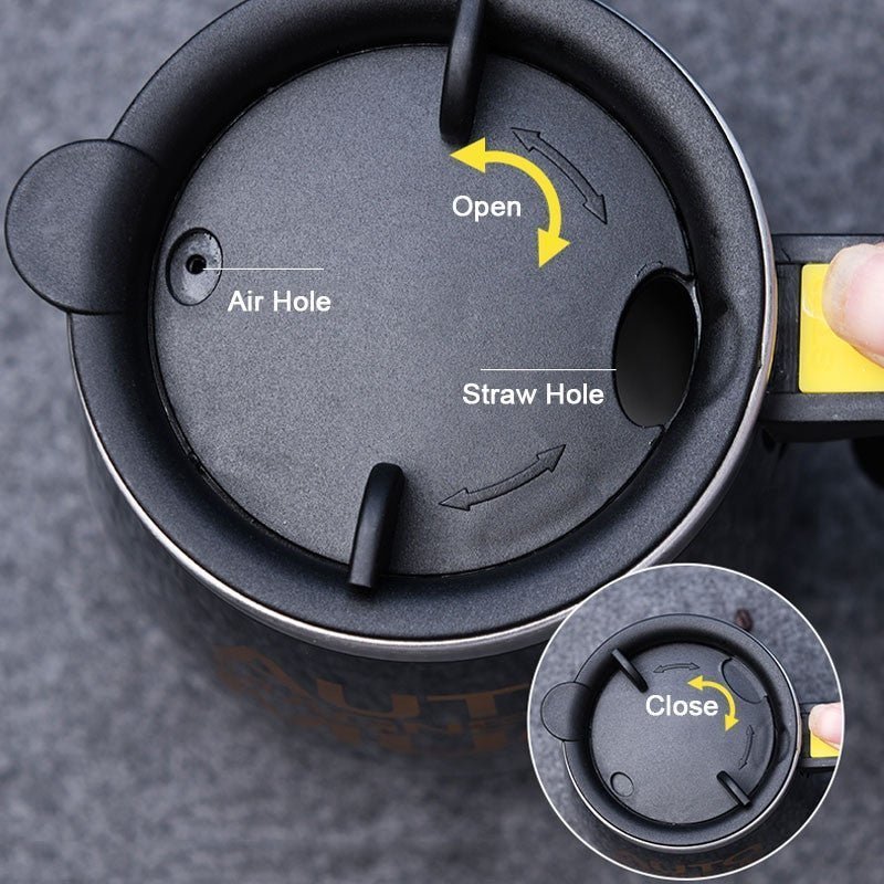 Automatic Stainless Steel Self-Stirring Magnetic Mug | 304 Coffee Milk Mixing Cup.