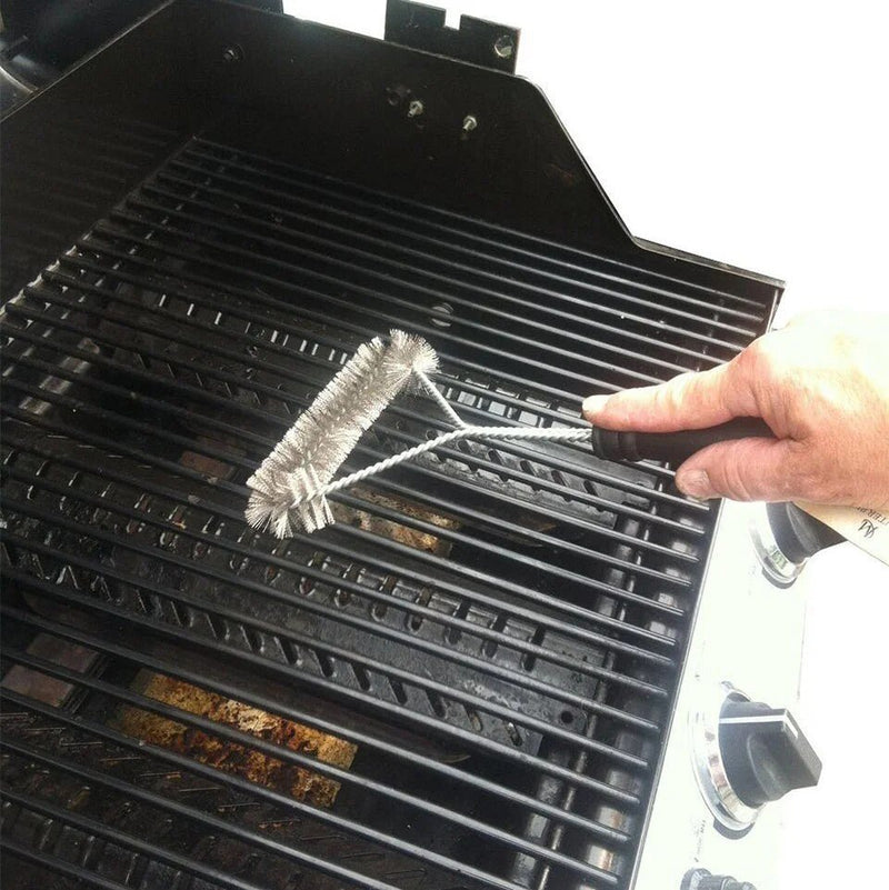 18-Inch BBQ Grill Cleaning Brush – 3-in-1 Stainless Steel Bristles - Adistore