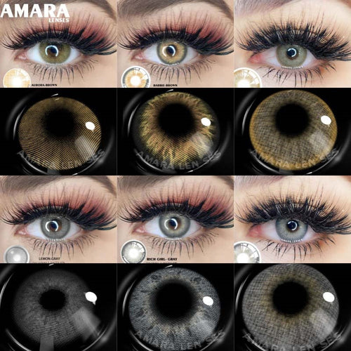 AMARA 1 paid multi-coloured contact lenses.