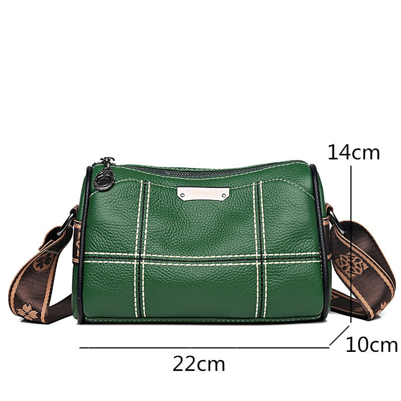 Women Genuine Leather Handbags/Crossbody Bags Designer 3 Layers Cow Leather