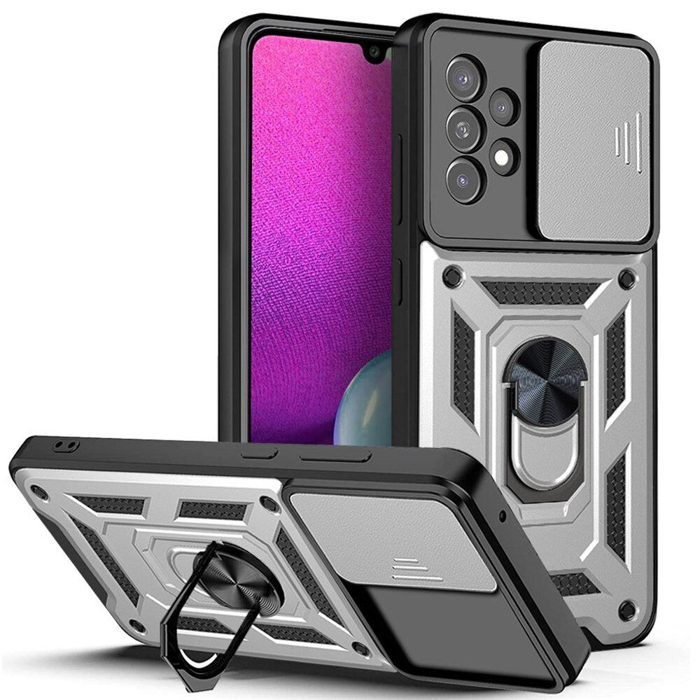 For Samsung A53 5G Case - Ring Stand Armor, Anti-Fall Camera Protection Cover with 360-Degree Rotatable Kickstand.