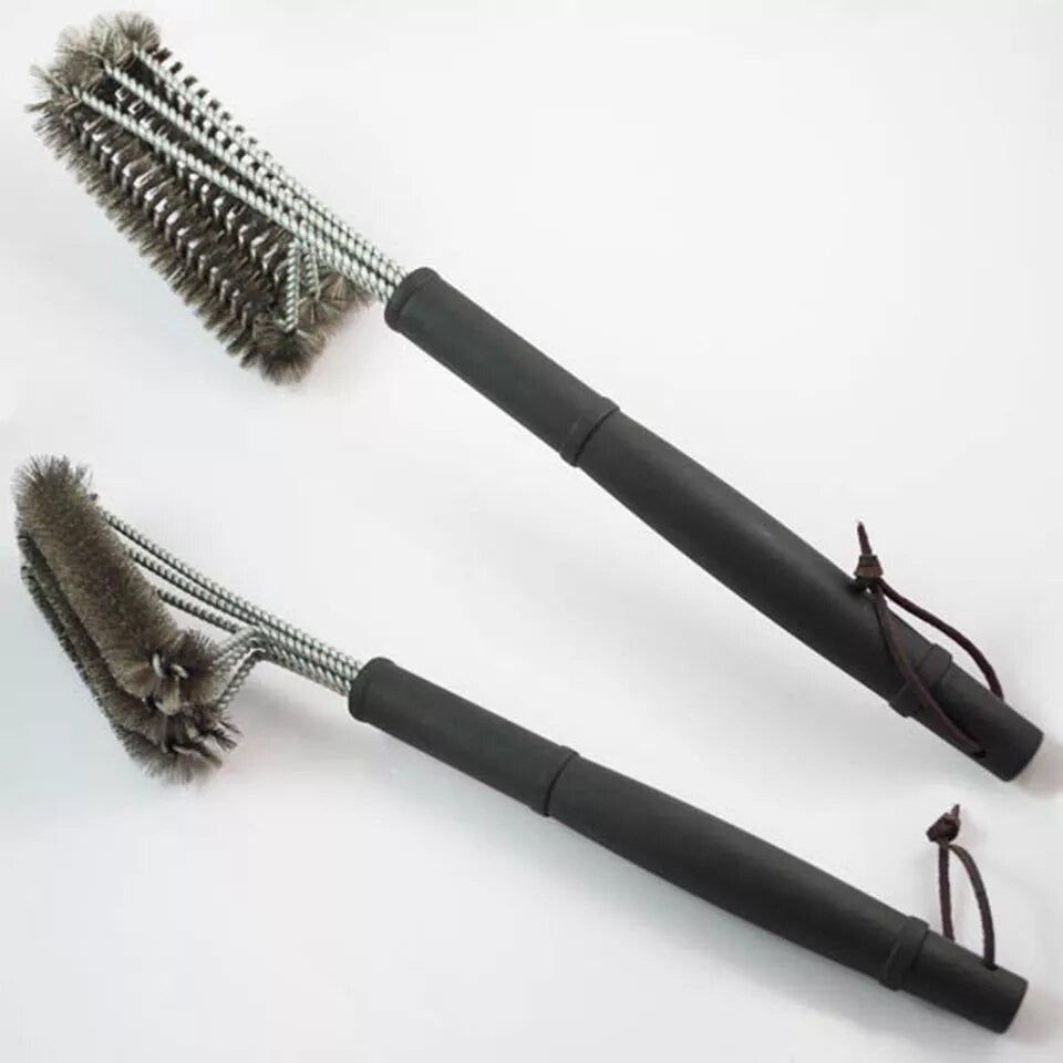 18-inch Grill Cleaning Brush - 3 Stainless Steel Brushes In 1.