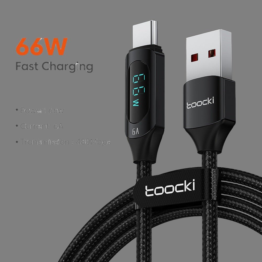 Toocki Type C to C Cable - Fast Charging for Xiaomi POCO F3, Realme, MacBook, iPad, High-Speed Data Transfer.