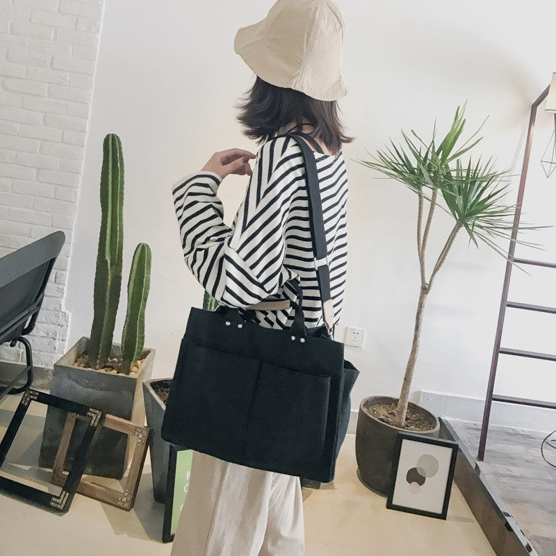 Women's Canvas Tote Handbag – Casual Travel Zip Organizer Bag - Adistore