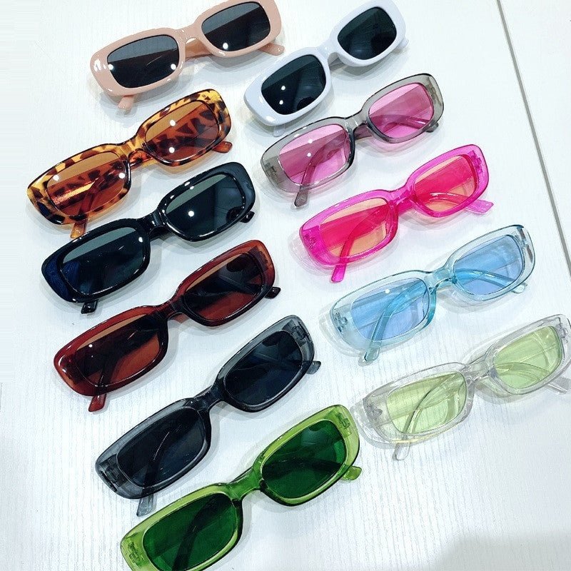 Small Rectangle Vintage Sunglasses – Women’s Oval Square Anti-Glare - Adistore