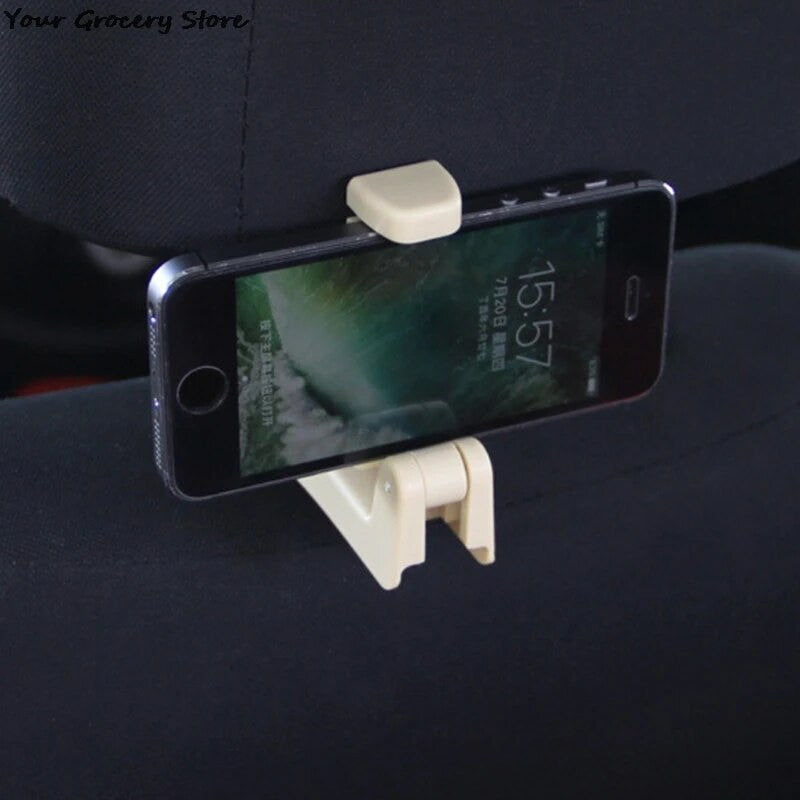 Universal Car Headrest Hooks With Phone Holder Backseat.