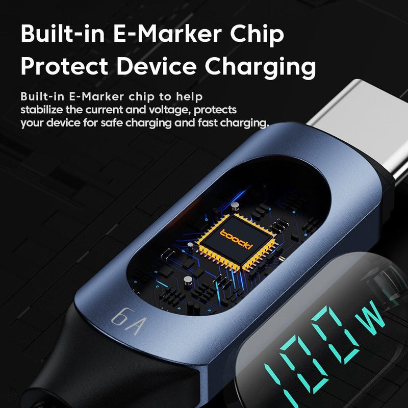Toocki 66W USB-C Fast Charging Cable – Compatible with iPhone 15 & More