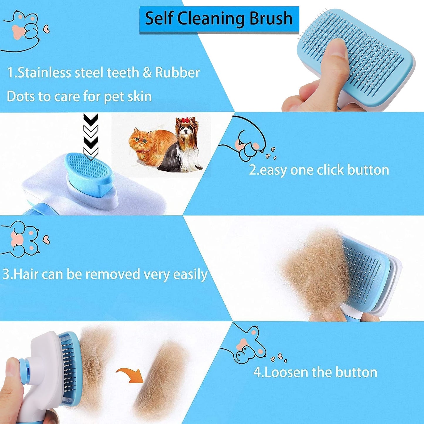 Dog|cat Hair Remover Brush - Long Hair Pet.